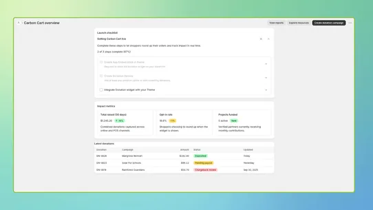 CarbonCart screenshot