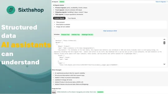 SixthShop: AEO &amp; AI Discovery screenshot