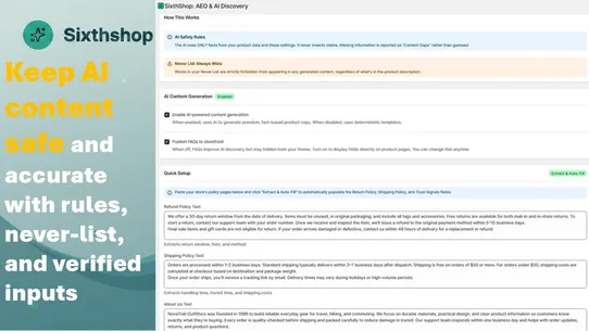 SixthShop: AEO &amp; AI Discovery screenshot