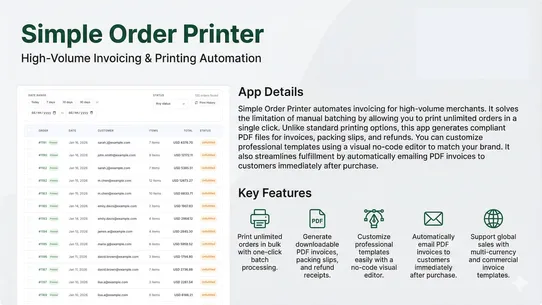 Simple Order Printer PDF screenshot