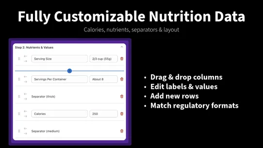 KL ‑ Nutrition Facts Label screenshot