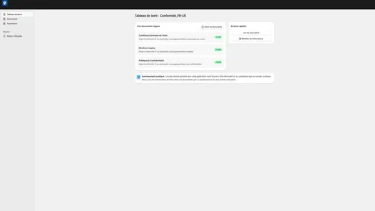 Conformité FR / UE screenshot