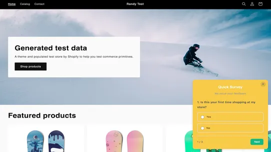 Randy Survey Card screenshot