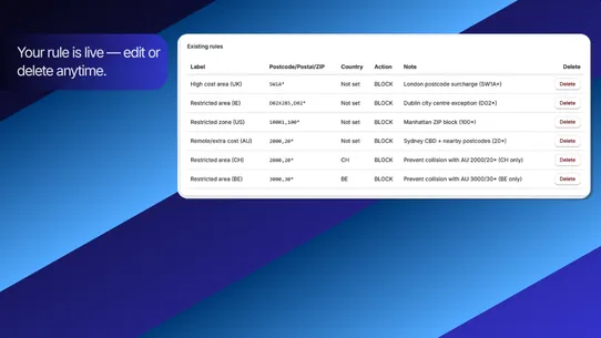 FP1 – Postcode Shipping Guard screenshot