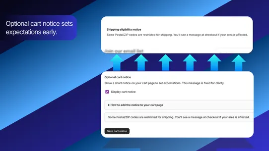 FP1 – Postcode Shipping Guard screenshot