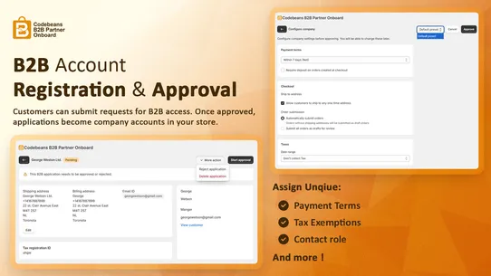 Codebeans B2B Partner Onboard screenshot