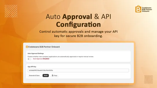 Codebeans B2B Partner Onboard screenshot