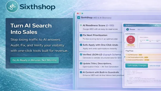 SixthShop: AI SEO &amp; Schema screenshot