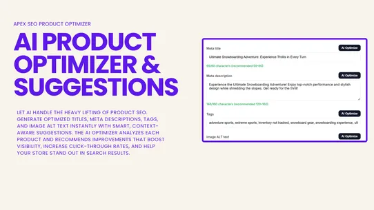 Apex SEO Product Optimizer screenshot