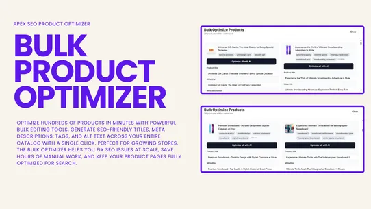 Apex SEO Product Optimizer screenshot