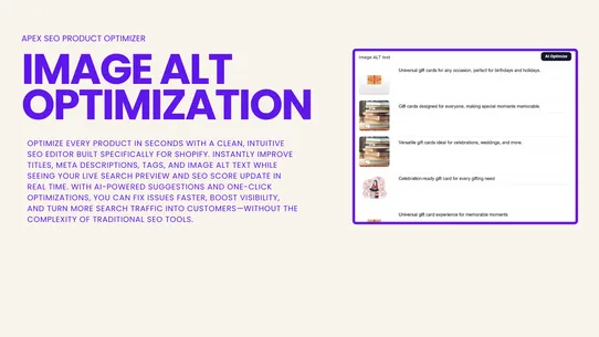 Apex SEO Product Optimizer screenshot