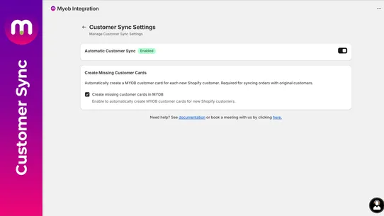 MYOB Integration screenshot