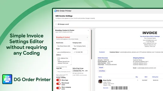 DG Order Printer screenshot