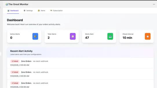 Order Alert Hub screenshot