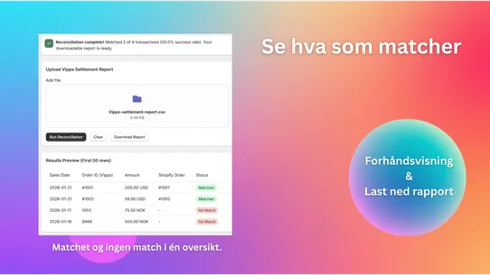 Settly ‑ Payout Reconciliation screenshot