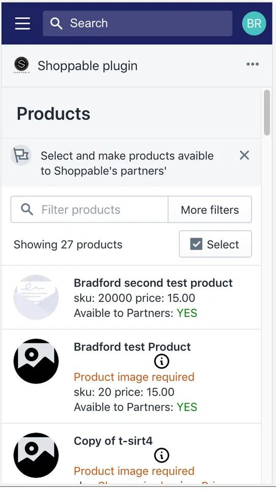 Shoppable Partner Channel screenshot