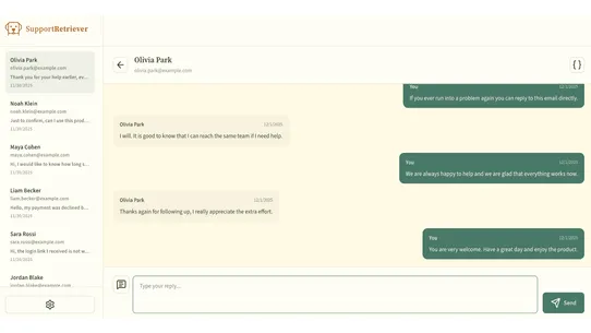 SupportRetriever screenshot