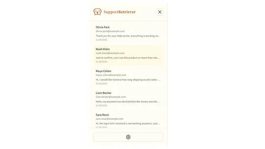 SupportRetriever screenshot