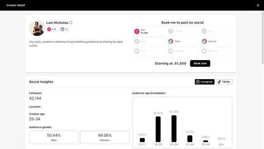 Creatable Influencer Marketing screenshot