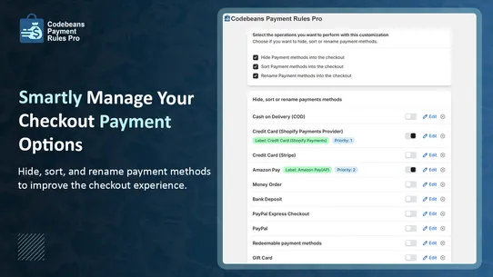 Codebeans Payment Rules Pro screenshot