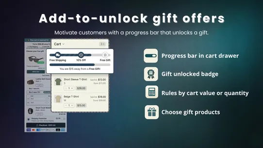 Drawerly ‑ Cart Upsells &amp; Gift screenshot