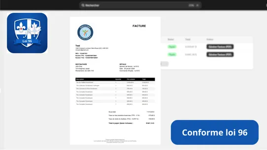 Facture Québec Loi 96 screenshot