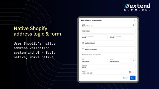 Extend B2B Address Book screenshot