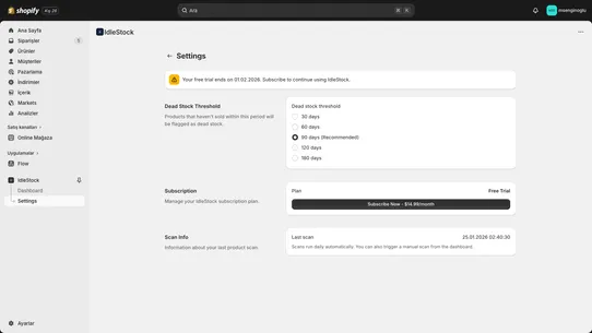 IdleStock ‑ Dead Stock Tracker screenshot