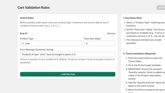 Smart Cart Limits &amp; Validation screenshot
