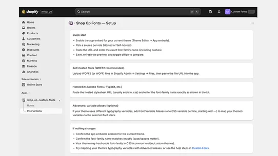 Shop Op Custom Fonts screenshot