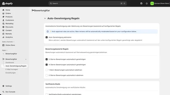 Bewertung Klar screenshot