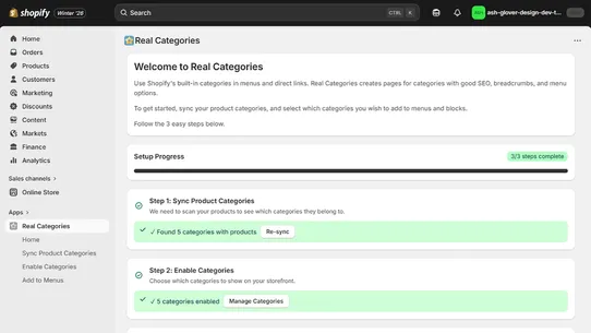 Real Categories screenshot
