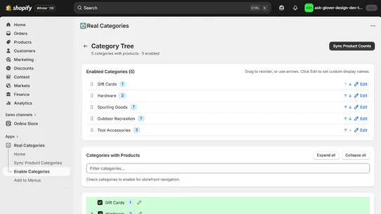 Real Categories screenshot