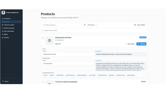 Product Optimizer AI screenshot