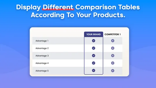 Us Vs Them ‑ Comparison Tables screenshot