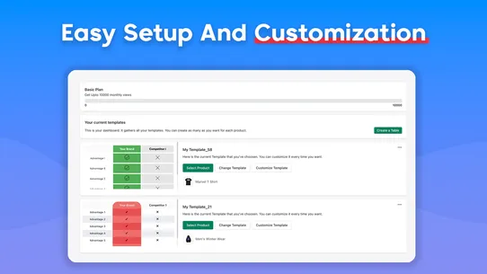 Us Vs Them ‑ Comparison Tables screenshot