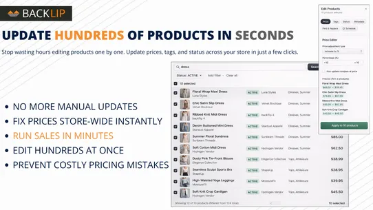 BL Bulk Product Edit screenshot