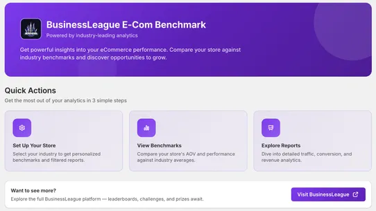 BusinessLeague E‑Com Benchmark screenshot