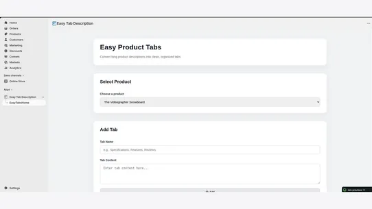 Easy Tab Description screenshot