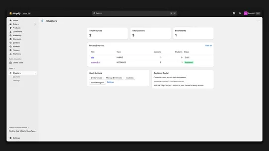 Chapters LMS screenshot