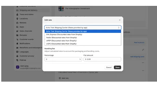 EchoTrak Shipping Integration screenshot
