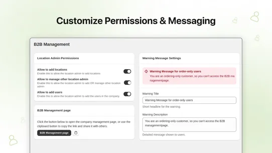 B2B: Account Management Portal screenshot
