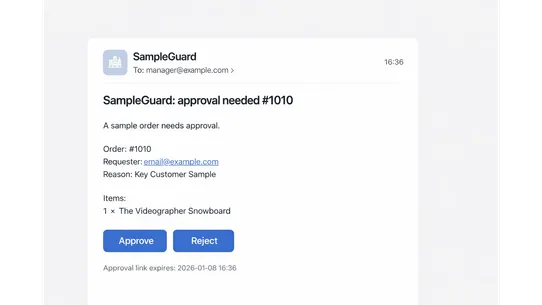 SampleGuard ‑ Order Approval screenshot