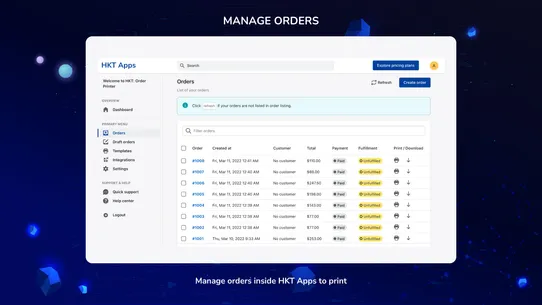 HKT: Order Printer PDF Invoice screenshot