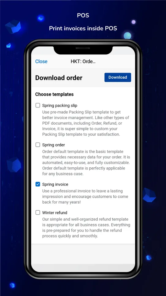 HKT: Order Printer PDF Invoice screenshot