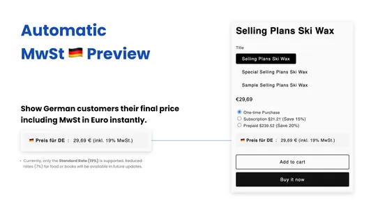 OSS Preview 🇩🇪 MwSt. screenshot