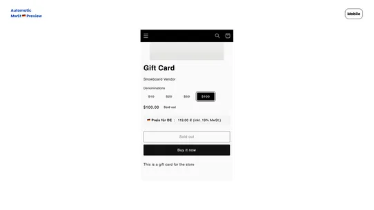 OSS Preview 🇩🇪 MwSt. screenshot