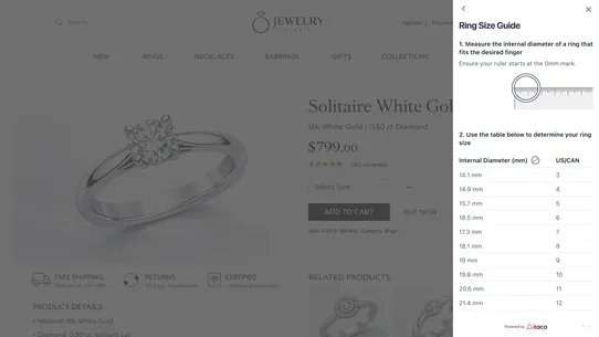 Aitaca Digital Ring Sizing screenshot