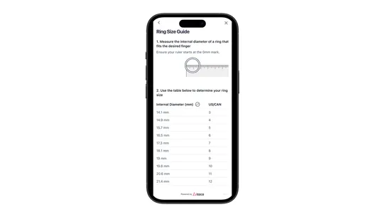 Aitaca Digital Ring Sizing screenshot
