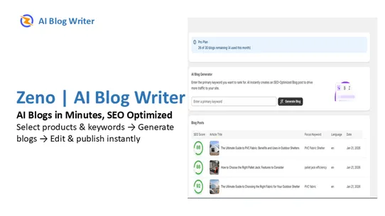 Zeno | AI Blog Writer screenshot